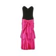 1980s Hidy Misawa Black Velvet and Hot Pink Silk Dress Online Sale