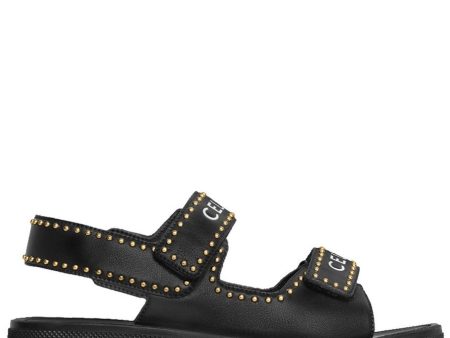 Celine Studded Black Logo Sandals Online