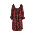 1994 Yves Saint Laurent Wool Roseprint Dress For Sale