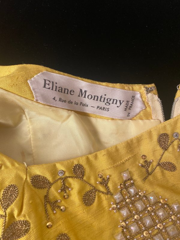 1960s Eliane Montigny French Couture Velvet and Silk Dress Sale