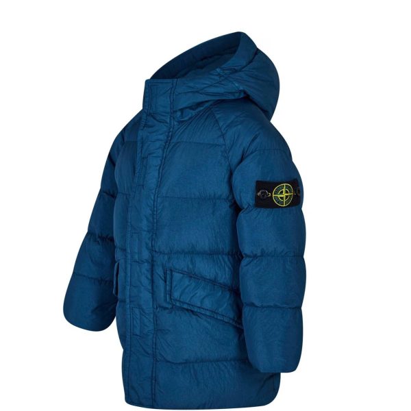 Stone Island Junior Crinkle Reps Down Coat Cheap