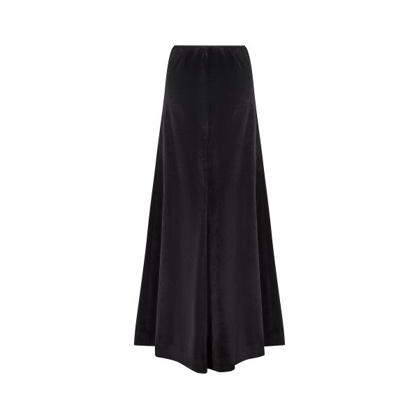 1970s Diana Leslie Black Velvet Fishtail Maxi Skirt Online Hot Sale