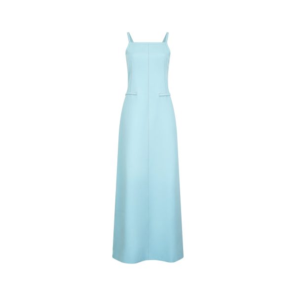 1971 Documented Courreges Turquoise Maxi Dress Online now