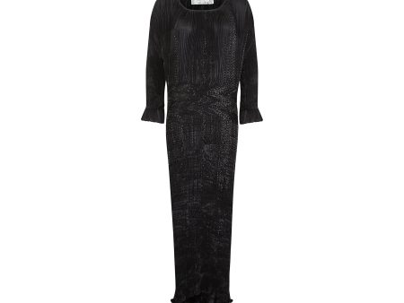 1990s Patricia Lester Fortuny Pleated and Beaded Dress on Sale