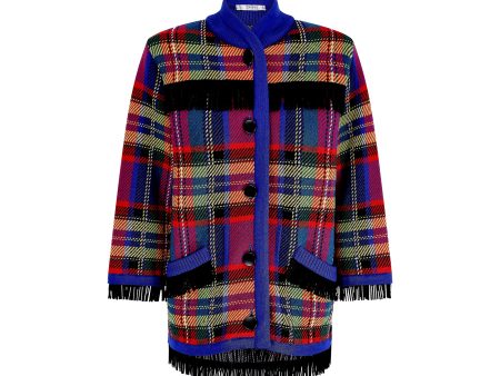 1992 Runway Yves Saint Laurent Tartan Wool Jacket For Sale