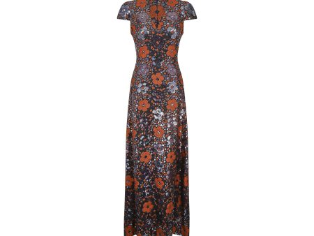 1970s Andre Laug Floral Sequinned Dress For Discount