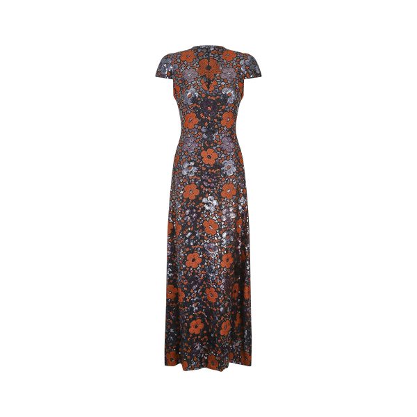 1970s Andre Laug Floral Sequinned Dress For Discount