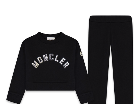 Girls Moncler Black Tracksuit Supply