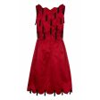 1970 Jo Copeland for Lisa Meril Red Silk Tassel Dress Hot on Sale