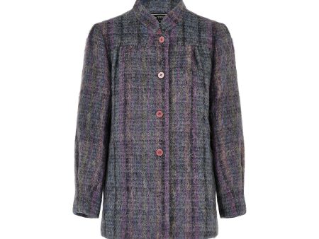 1970s Jules Tournier Purple Felted Mohair Wool Jacket Online now