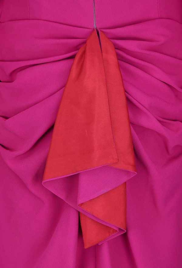 1990s Guy Laroche Couture Pink Silk Crepe Dress For Sale