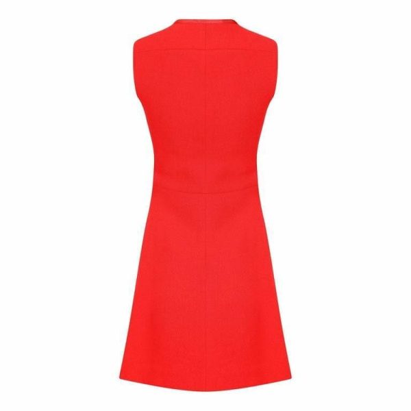 ARCHIVE - 1970s Ted Lapidus Haute Couture Red Pinafore Dress Hot on Sale