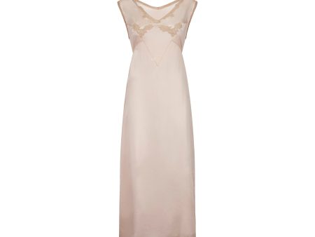 1930s Pink Satin Slip with Lace Cut-Out For Discount