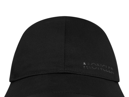 Moncler Black Tonal Logo Cap Sale