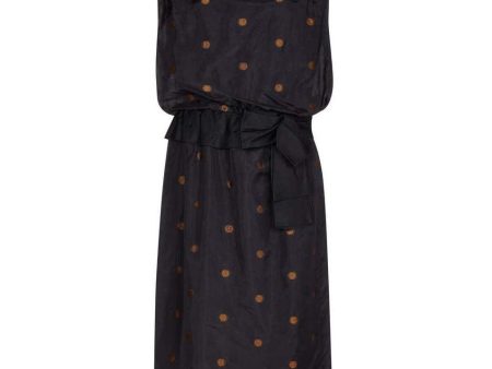 Kitty Copeland 1950s Black Taffeta Silk Polkadot Dress Online now