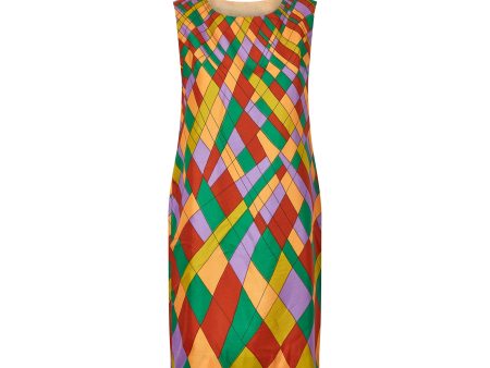 1960s Novelty Stained Glass Window Shift Dress Online now