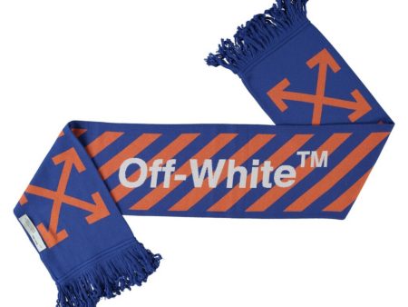 Off-White Blue & Orange Stripe Logo Scarf Online