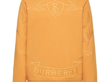 Burberry Orange Embroidered Sweatshirt For Cheap