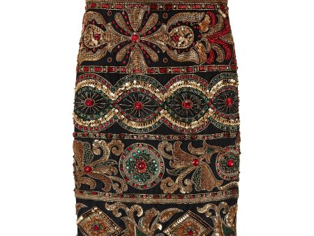 1990s Genny By Gianni Versace Baroque Beaded and Sequinned Skirt Supply