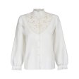 1960s Floral Embroidered Silk Blend Blouse For Discount