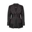 1998 Runway Jacques Fath Black Silk Lacework Jacket For Discount