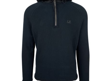 CP Company Black Zip Nylon Hoodie Fashion