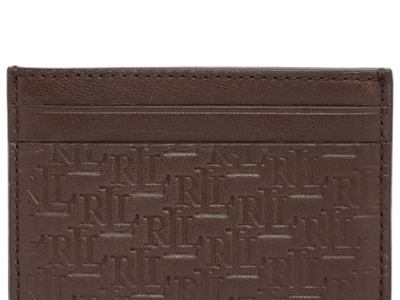 Ralph Lauren Brown Leather Card Holder Discount