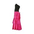 1980s Hidy Misawa Black Velvet and Hot Pink Silk Dress Online Sale