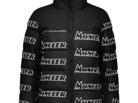 Moncler Faiveley Logo Print Quilted Down Jacket For Discount