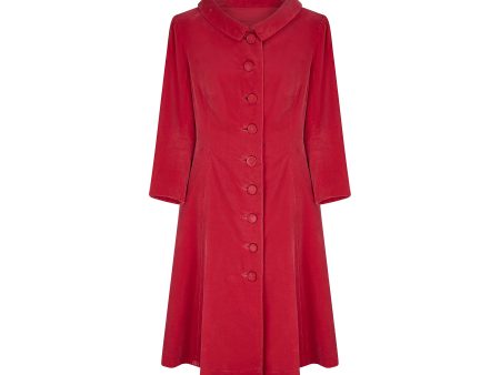 1960s Norman Hartnell Couture Shocking Pink Velvet Coat For Cheap