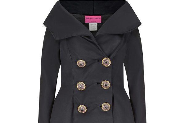 1991 Christian Lacroix Black Dress Jacket with Crystal Buttons Online Sale