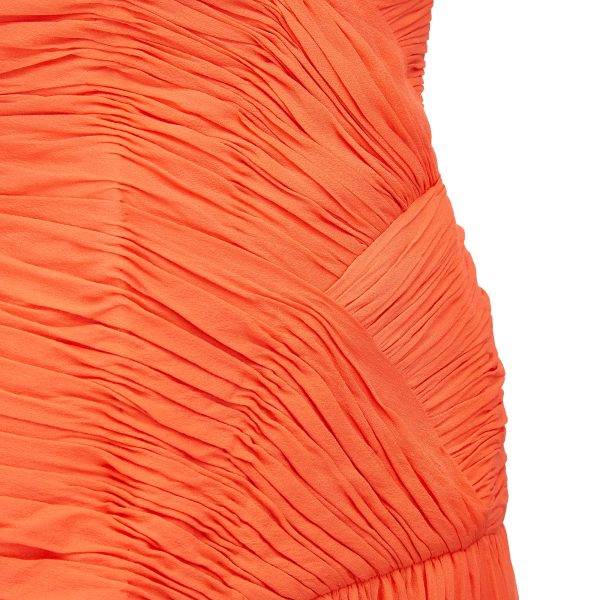 1980s Louis Feraud Orange Silk Crepe Dress For Discount