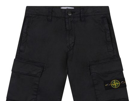 Stone Island Junior Black Cargo Shorts Online now