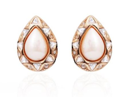 1990s Christian Dior Crystal and Pearl Tear Drop Earrings Cheap