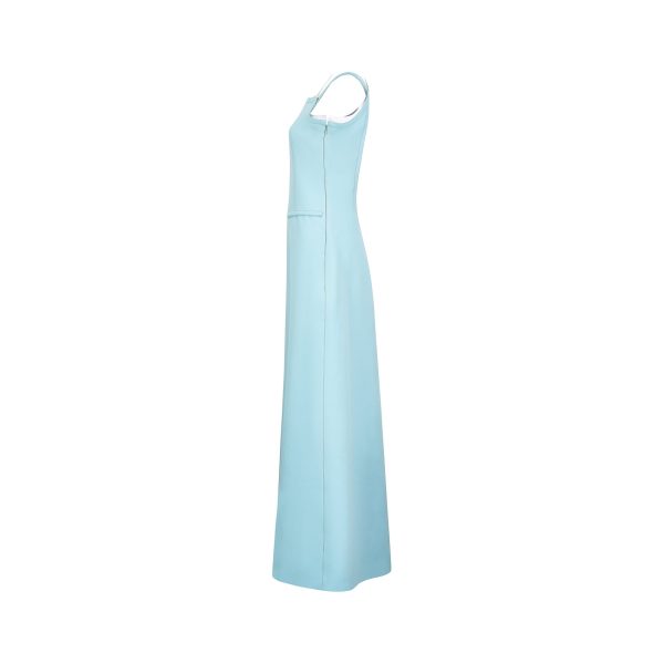 1971 Documented Courreges Turquoise Maxi Dress Online now