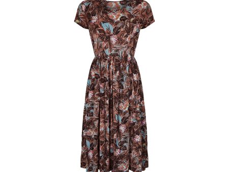 1940s Cold Rayon Floral Print Dress For Discount