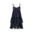 2008 Christian Dior Navy Silk Chiffon Babydoll Dress For Sale