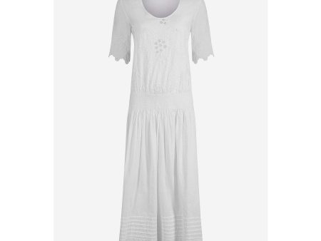 1920s White Embroidered Cotton Tea Dress Sale