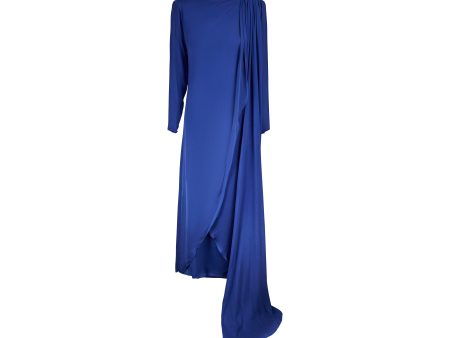 1980s Christian Dior Blue Silk Dress Supply