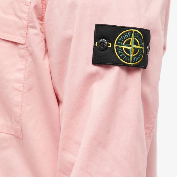 Stone Island Supima Cotton Twill Zip Overshirt Discount