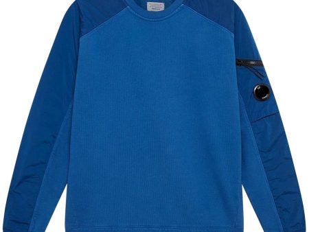 CP Company Blue Chrome Panel Sweatshirt Discount