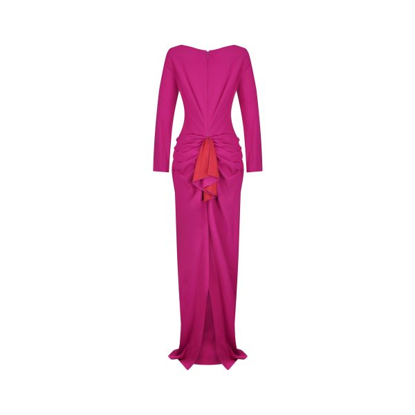 1990s Guy Laroche Couture Pink Silk Crepe Dress For Sale