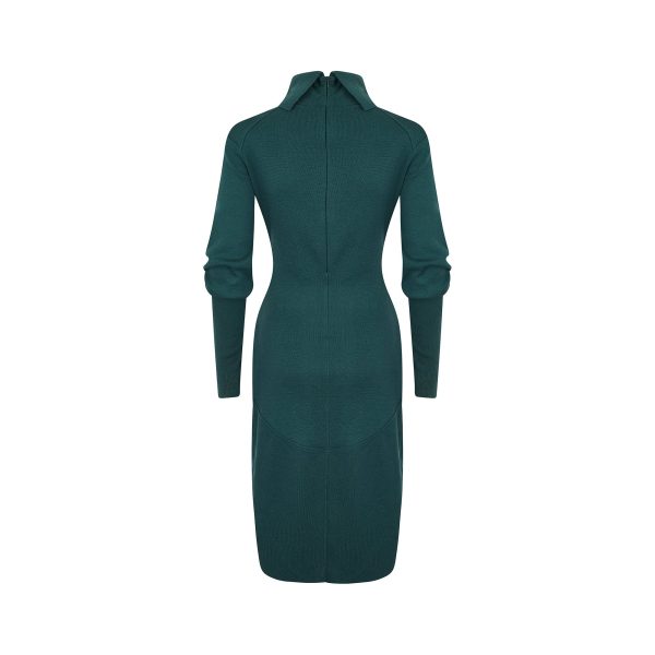 1980s Alaia Wool Teal Green Bodycon Dress For Cheap