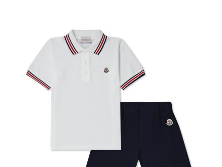 Kids Moncler Logo Polo Shirt Set Cheap