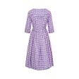 1950s Sambo Fashions Purple and White Silk Shirtwaister Dress Supply