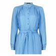 1970s Louis Feraud Sky Blue Silk Shirtwaister Dress Online now