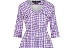 1950s Sambo Fashions Purple and White Silk Shirtwaister Dress Supply