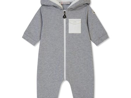 Infants Moncler Hooded Romper Suit Cheap