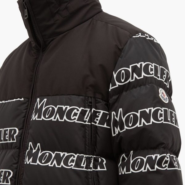 Moncler Faiveley Logo Print Quilted Down Jacket For Discount