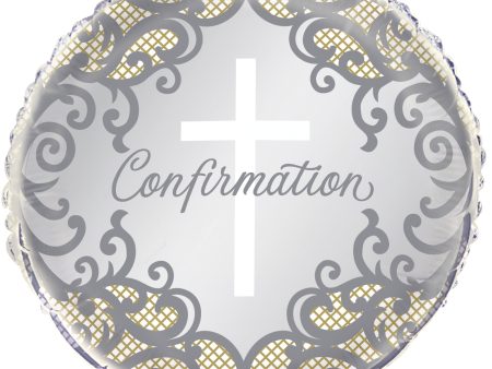 Fancy Gold Cross Confirmation Round Foil Balloon 18 , Packaged Online Hot Sale